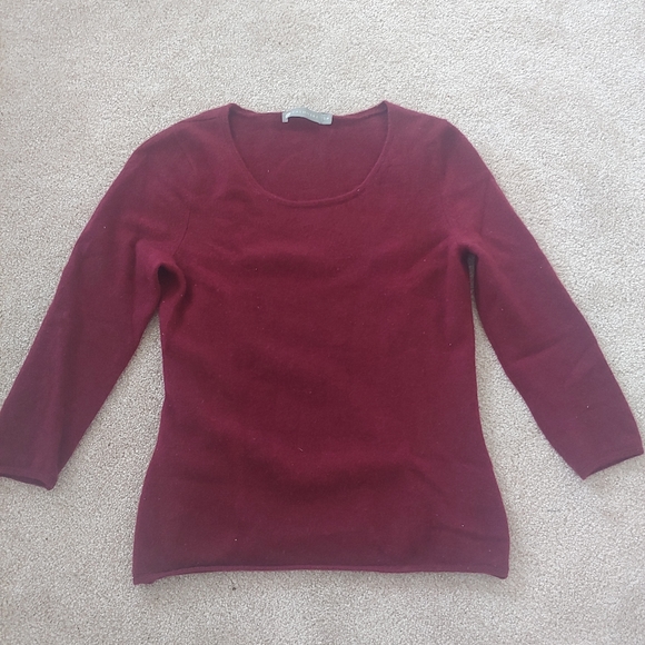 Burgundy Cashmere Sweater // Size XS - Picture 4 of 8